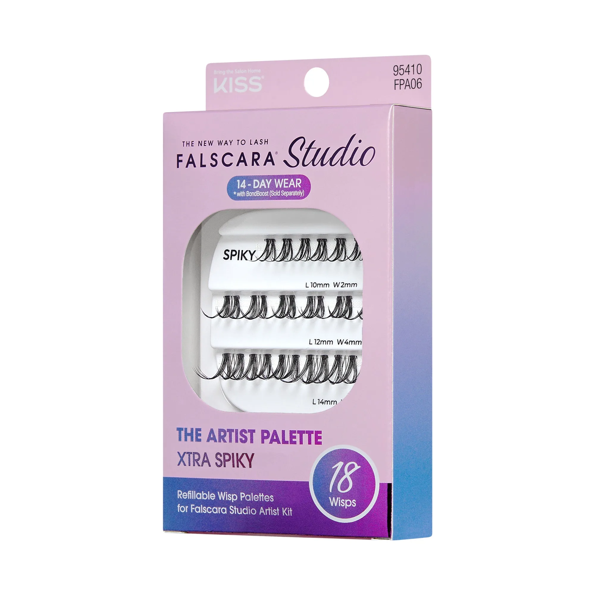Falscara Studio Lash Palette - Xtra Spiky Volume | DIY False Lash Extensions, Full Glam, Cluster Lash, Wispy Lashes, 18 Wisps, 10mm-14mm