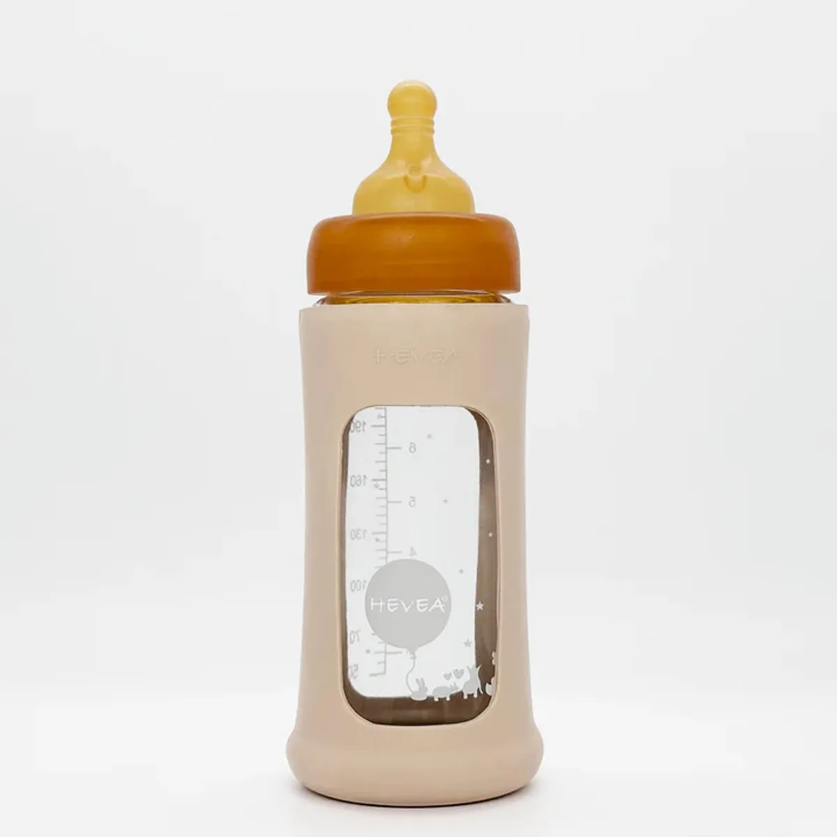 Wide Neck Baby Glass Bottle With Sleeve – Sand 250ml