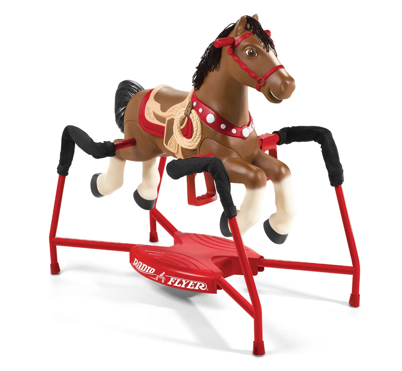 Brinquedo interativo de cavalo de mola para crianças ativas