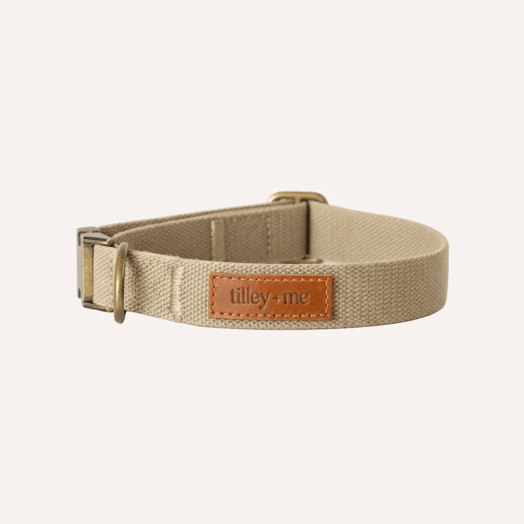 Collar para perro de algodón y cáñamo | Collar para perro ajustable de tela suave