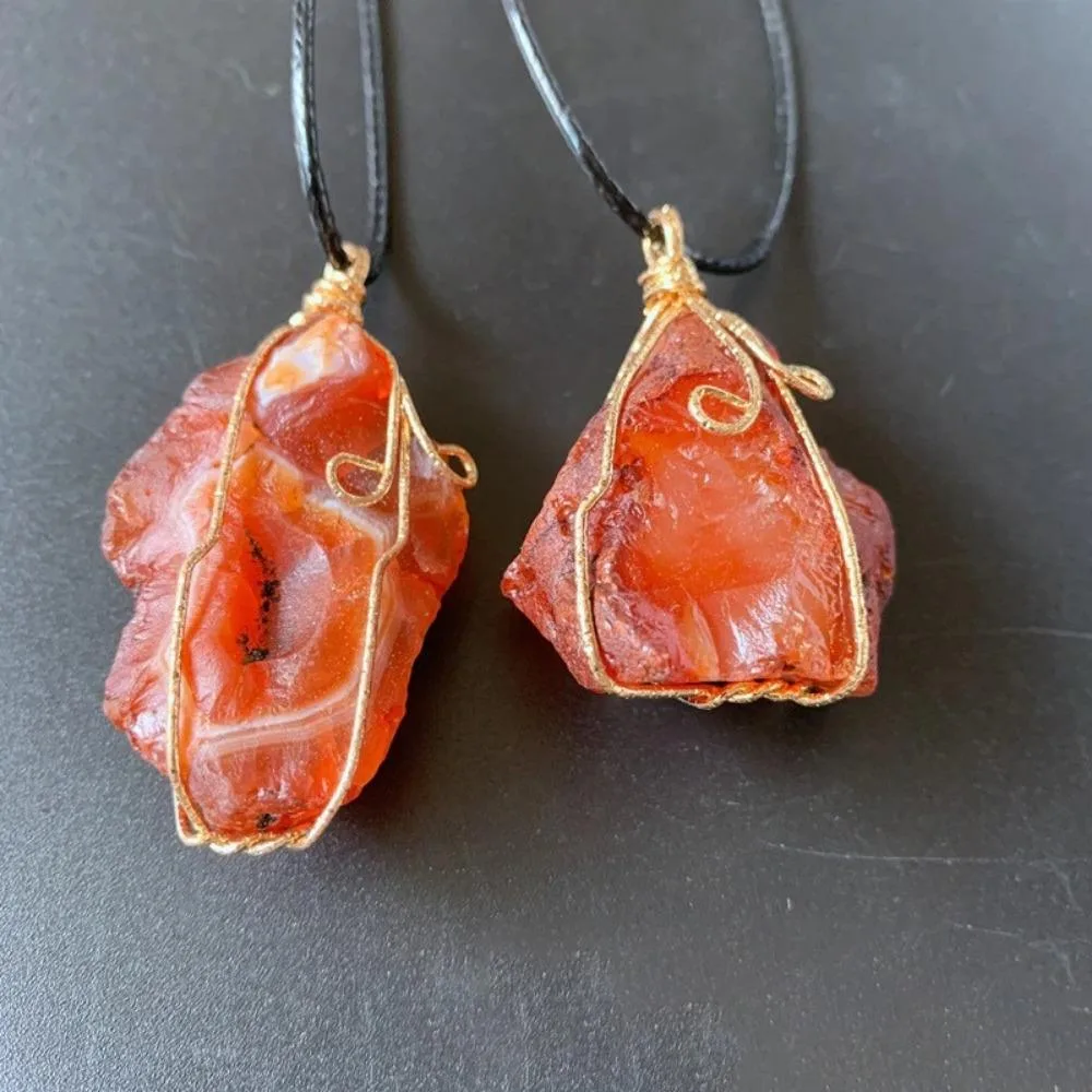 Sunset Raw Carnelian Necklace