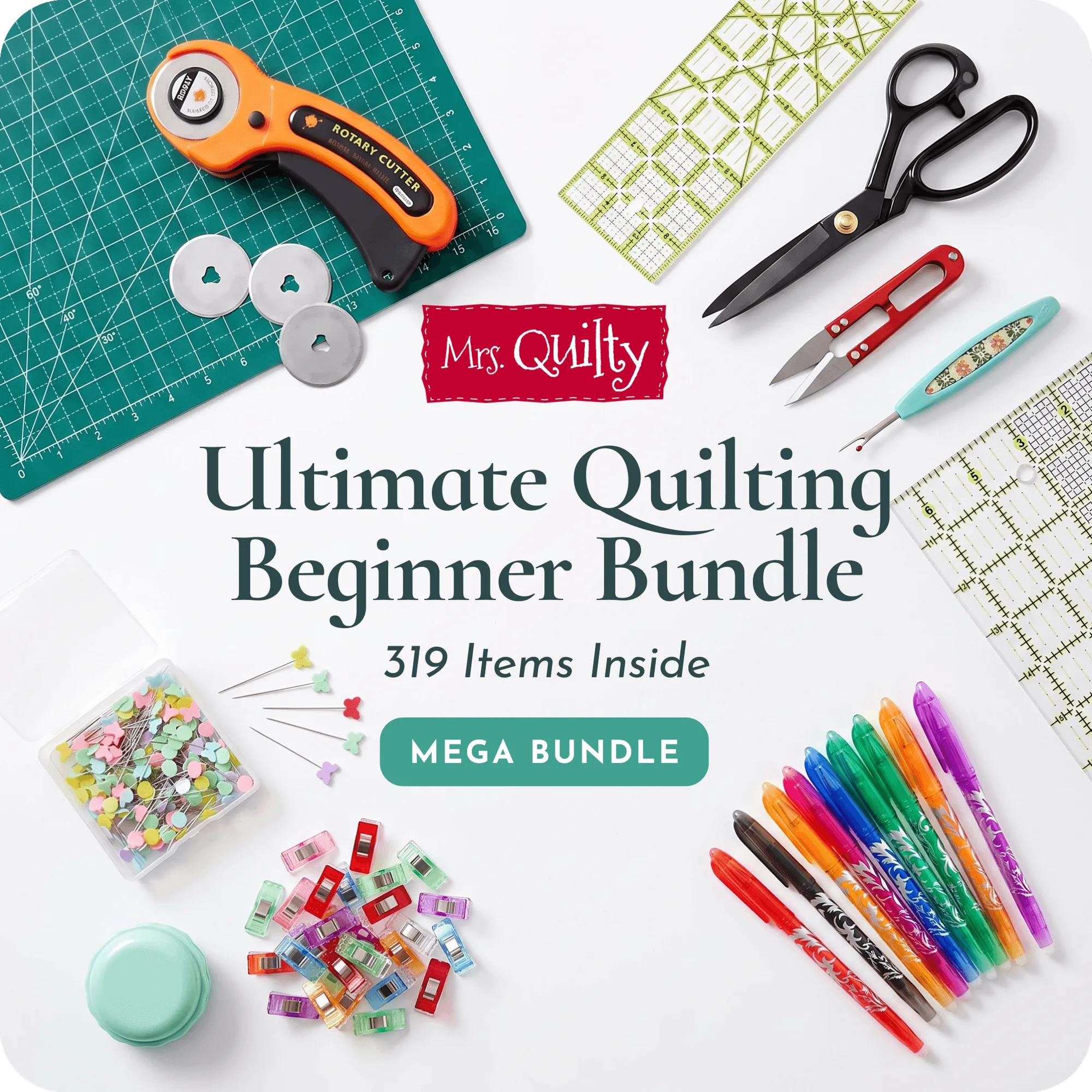 Ultimate Beginner Quilting Kit - 319 Pieces