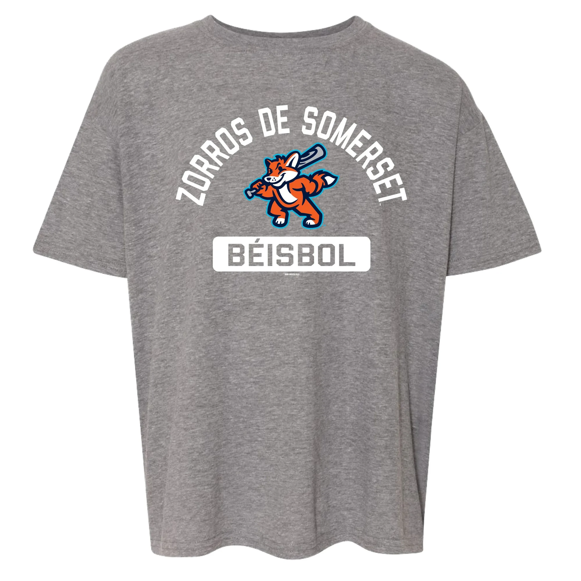 Somerset Patriots Jugend SoftStyle Sport Grau Zorros de Somerset Plane Copa T-Shirt