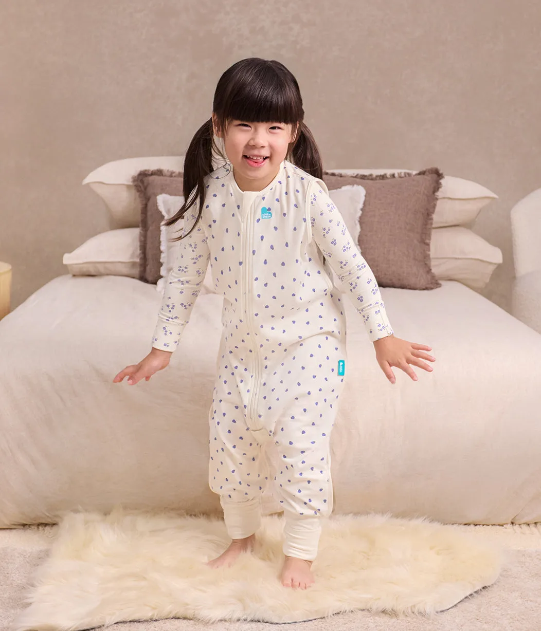 Sleep Suit Sleeveless 0.2 TOG Cotton Cream Bugsy Blue