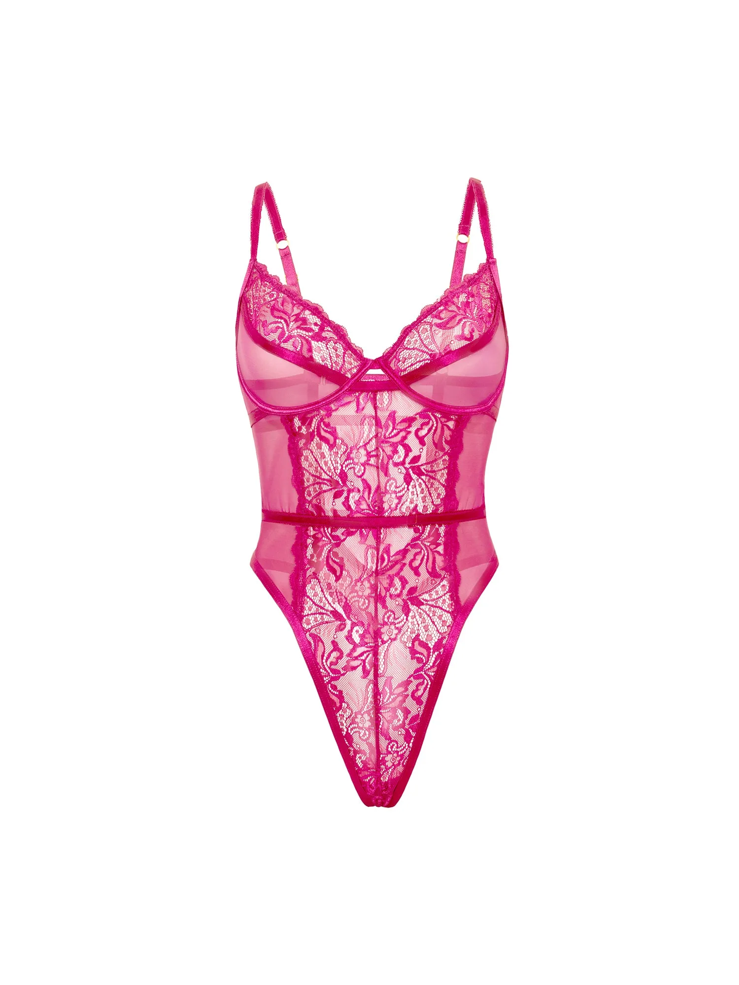Curvy Julia transparenter Spitzen-Teddy
