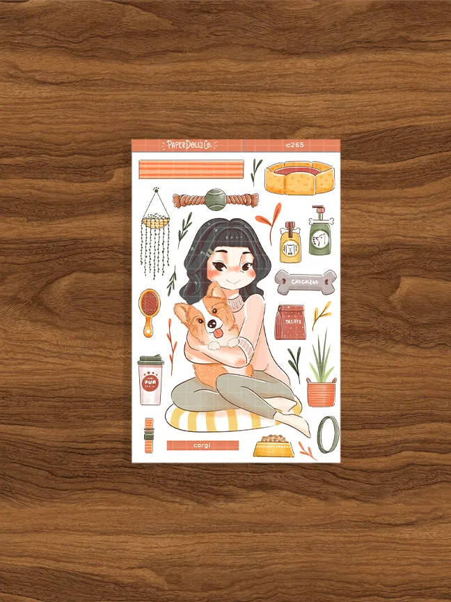 코기 | 사랑에 빠진 털 | 컬렉션 스티커 | C265