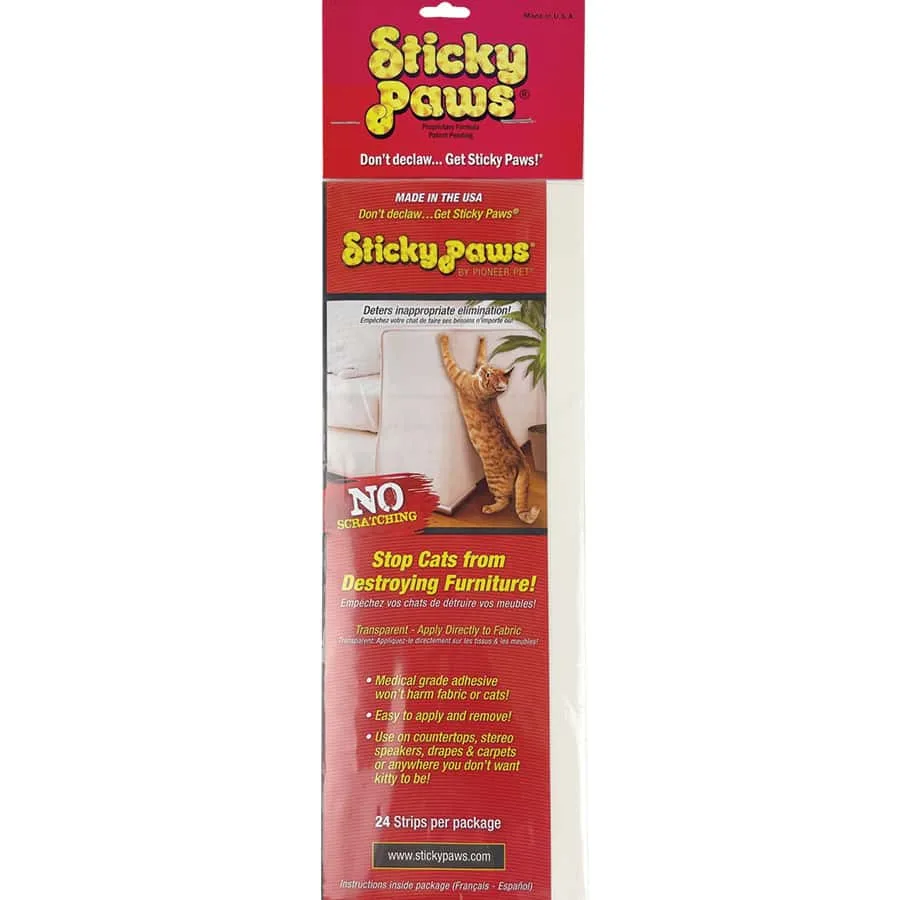 Sticky Paws Strips Pet Furniture Protector 24 Ct
