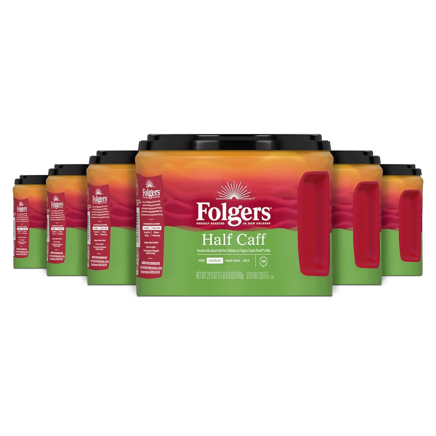 Mletá káva Folgers Half-Caff: Vyvážená chuť s méně kofeinu