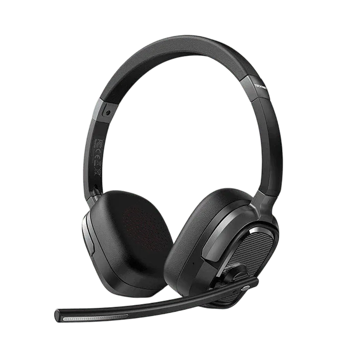 TECKNET Wireless Bluetooth Headset V6.0 with AI Noise-Cancelling Microphone,TK-HS026