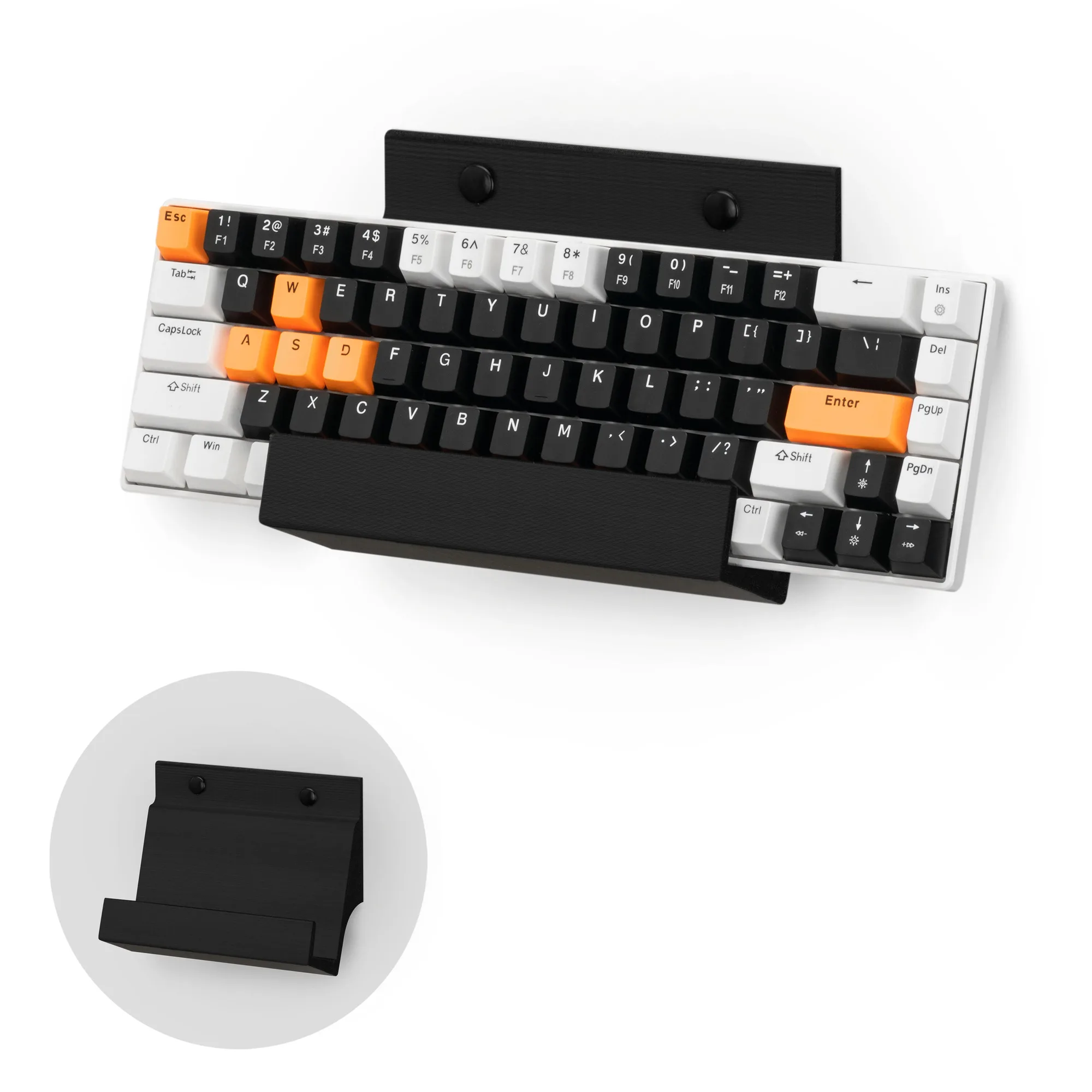 Gaming-Tastaturhalterung für Wandmontage - Klebe- oder Schraubmontage - Stilvolle und platzsparende Lösung für Gamer, Zuhause und Büro (KBW01)