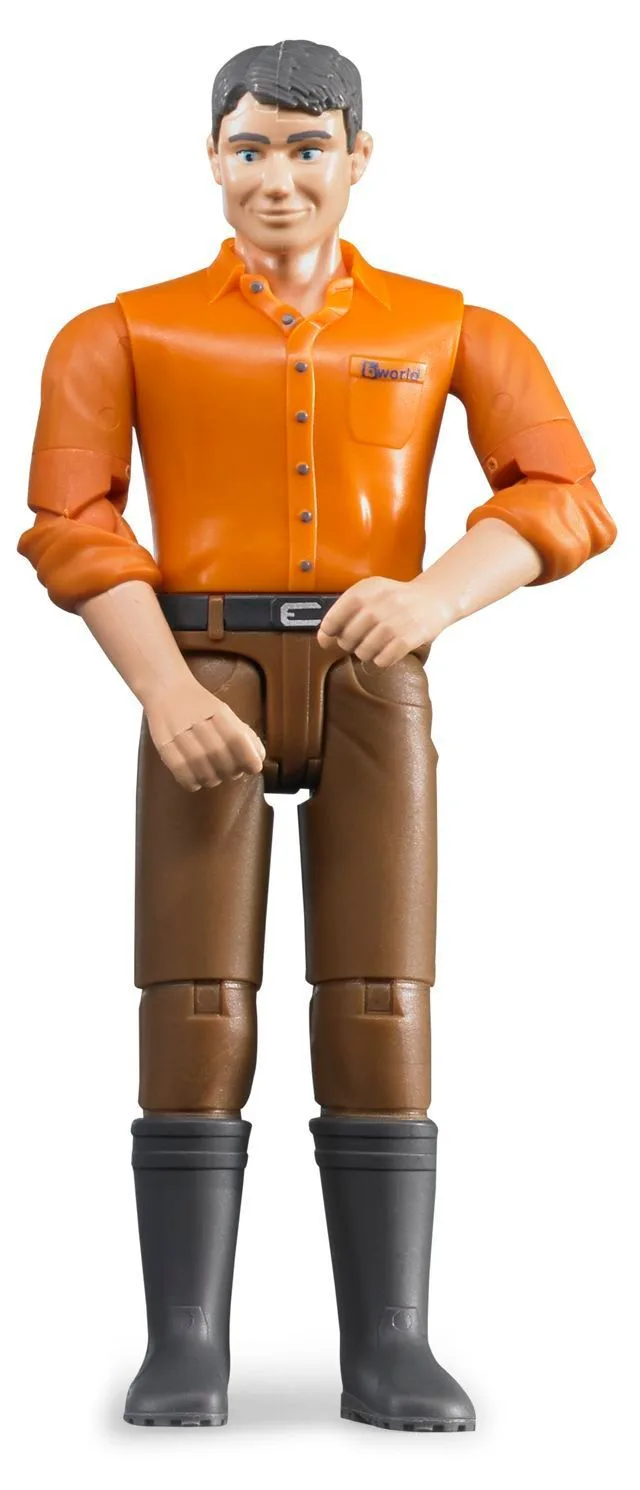 Bruder 60007 Man with Light Skin Tone and Brown Pants 6.6.6