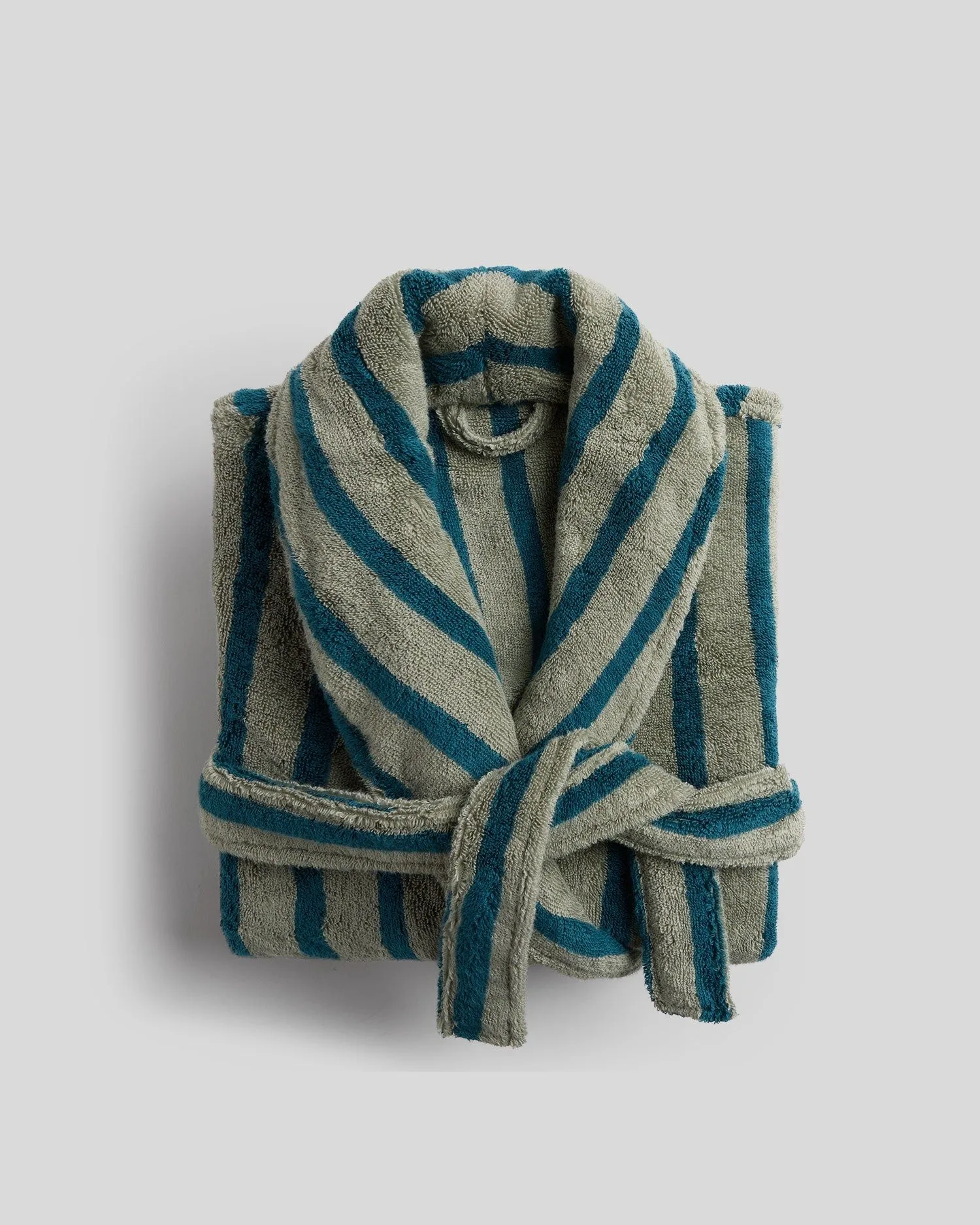 Terry Stripe Robe (Moss and Peacock)