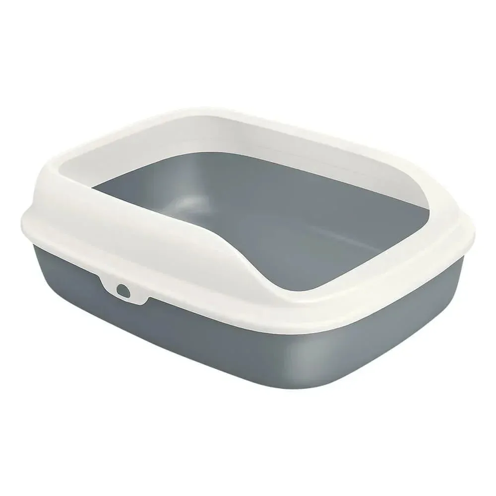 AllPetSolutions Grey Cat Litter Tray with Rim - S/L