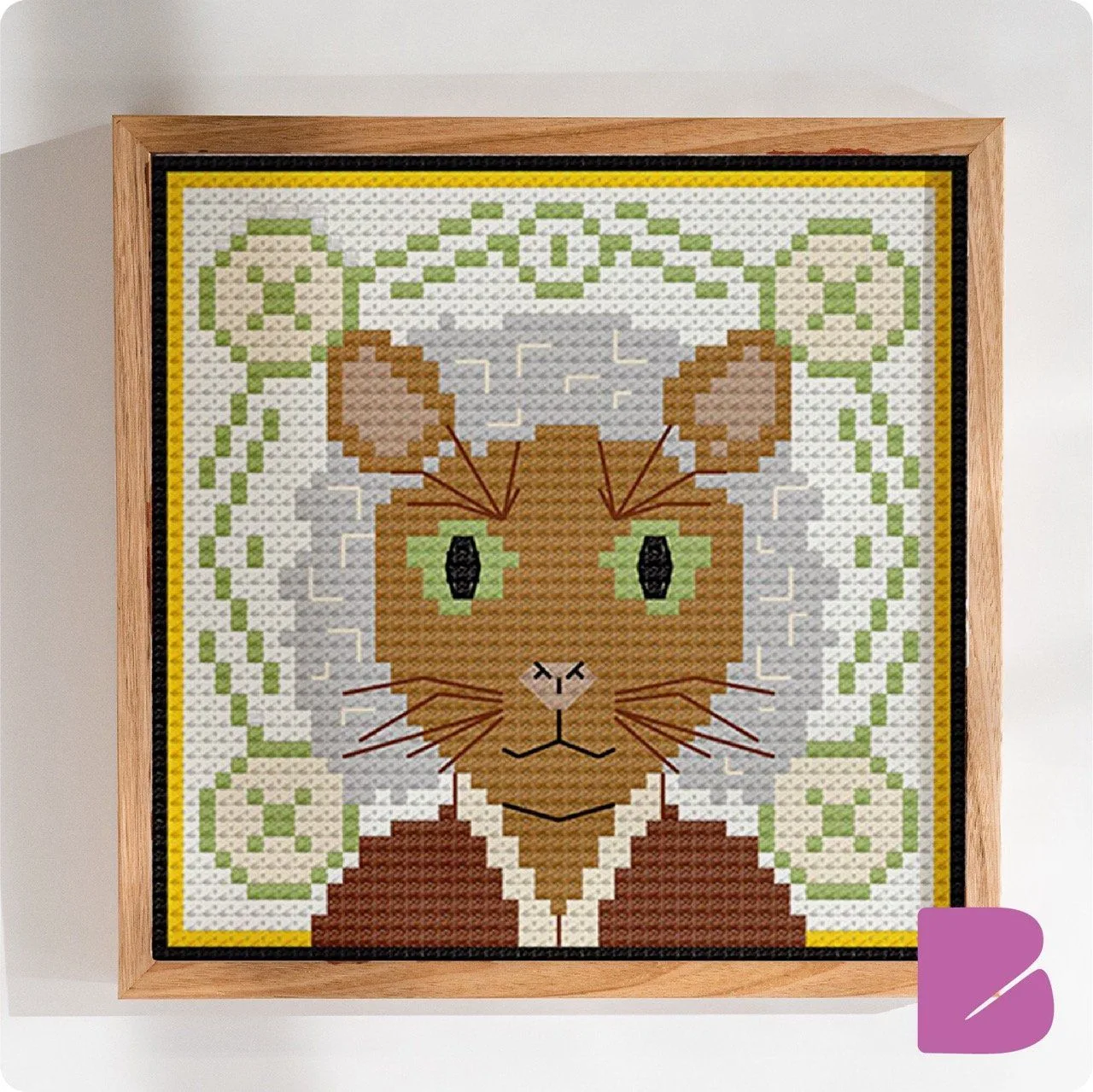 Isaac Mewton — Cat Portrait Cross-Stitch Pattern