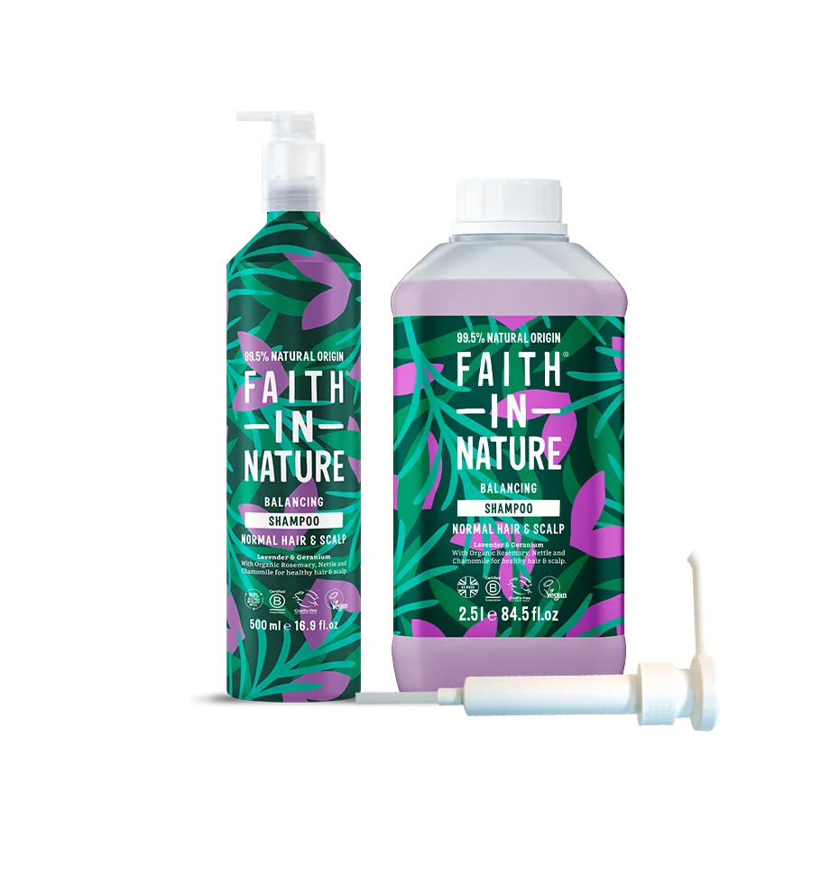 Lavender & Geranium shampoo - aluminium refill set