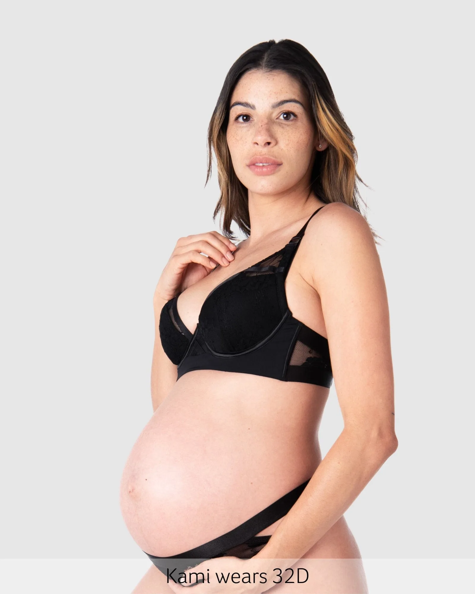 Goddess Plunge Lace Nursing Bra - Black