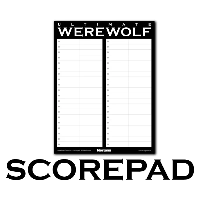 Ultimate Werewolf Scorepads