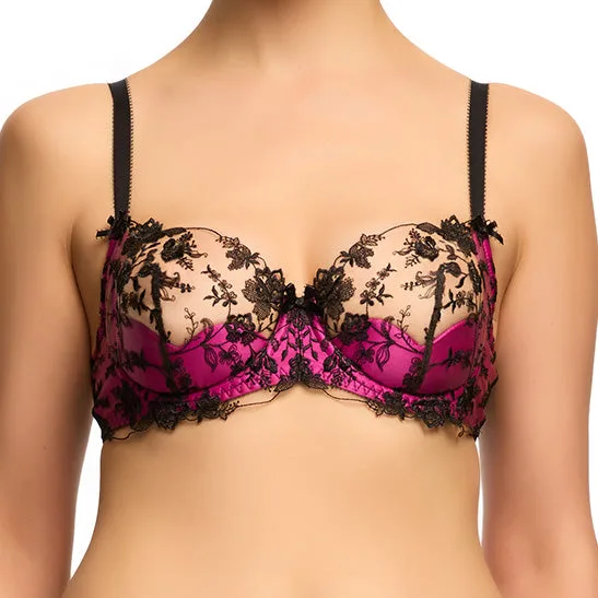 Soutien-gorge Victresse à armatures - Noir/Fuchsia
