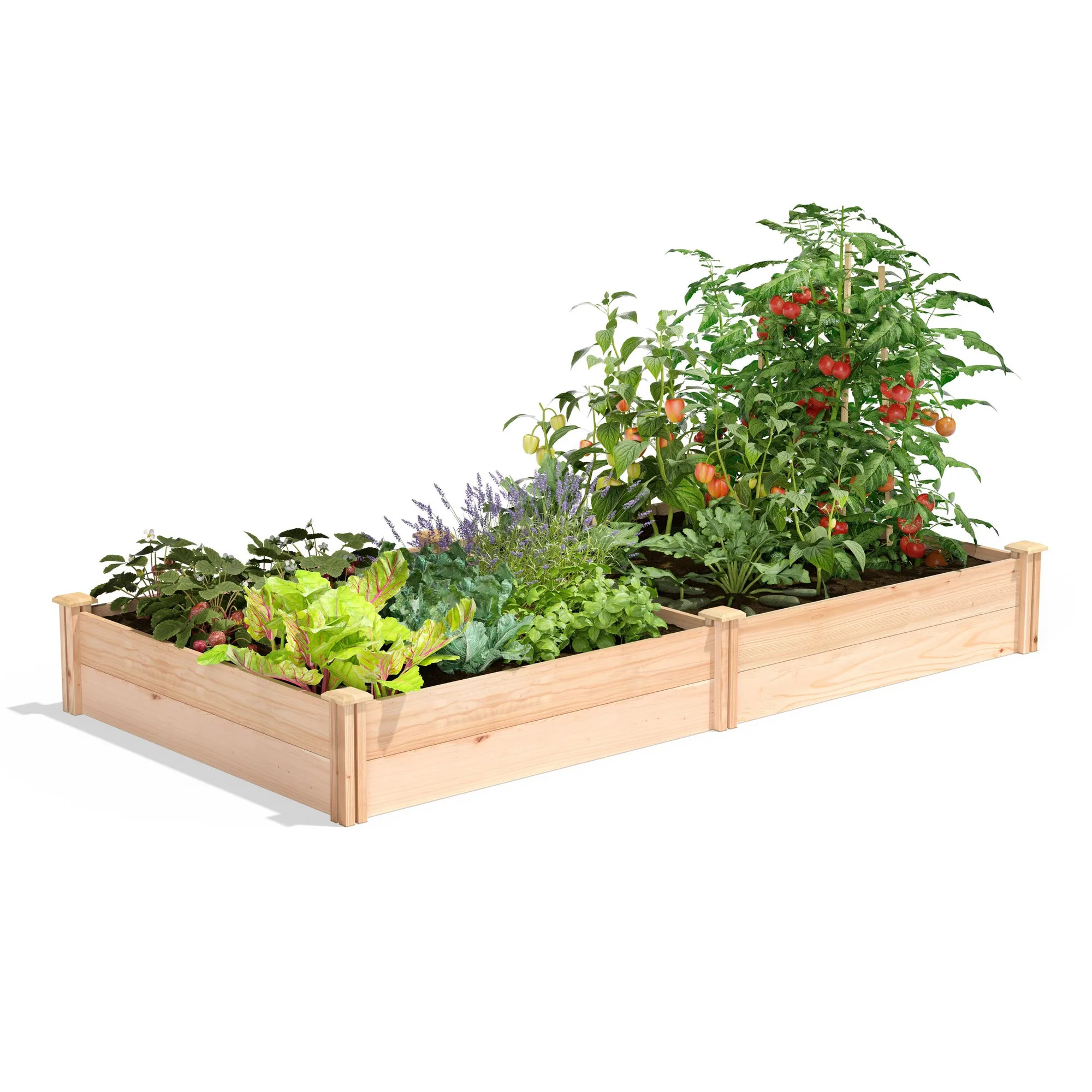 Premium Cedar Raised Garden Bed 3 ft x 6 ft x 11 in (3/4 in Thick) RC367212P