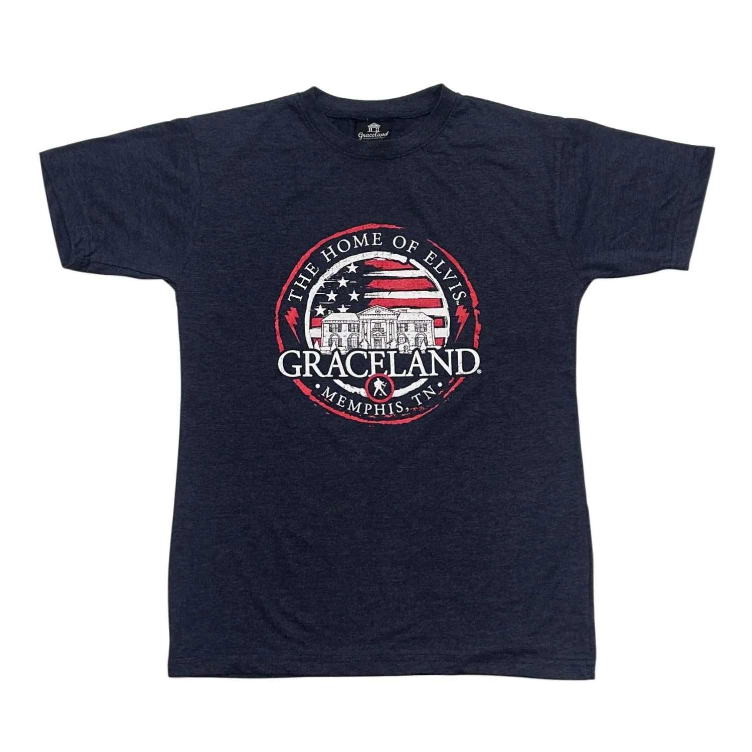 Graceland The Home of Elvis Circle Flag T-Shirt