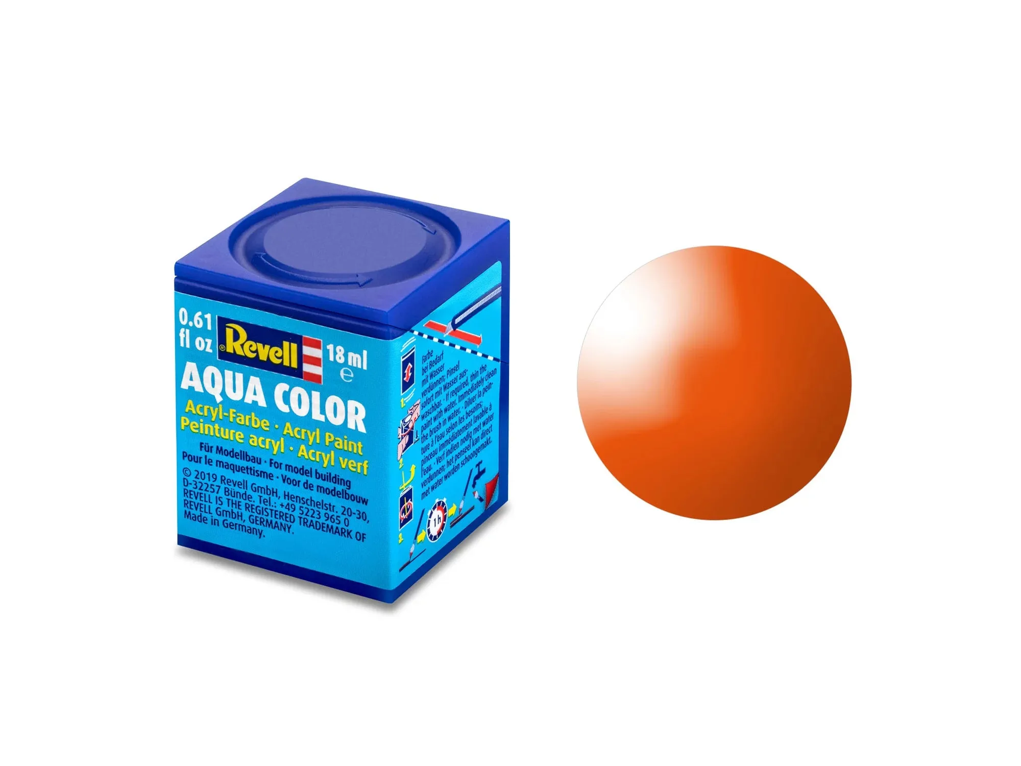 طلاء أكريليك مائي لامع "Orange" (RAL 2004) - 18 مل