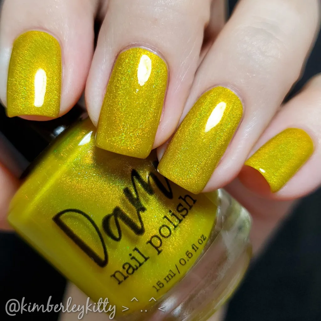 Topazio giallo - Smalto olografico giallo - Arcobaleno di gemme
