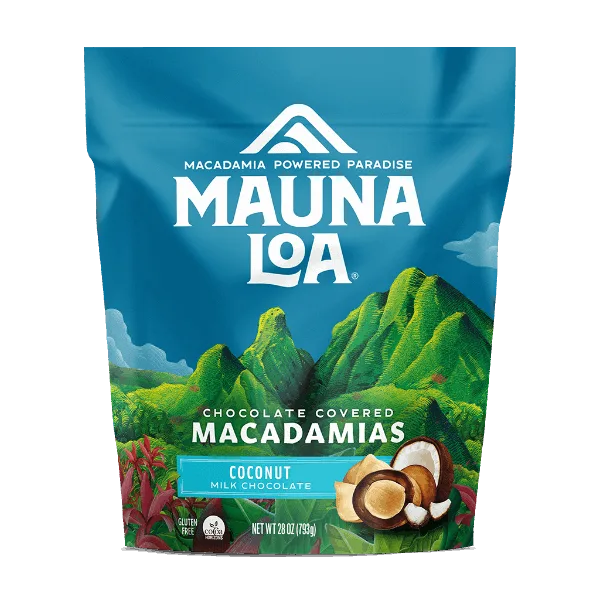 Chocolate Covered Macadamias - Milk Chocolate Coconut Large Bag