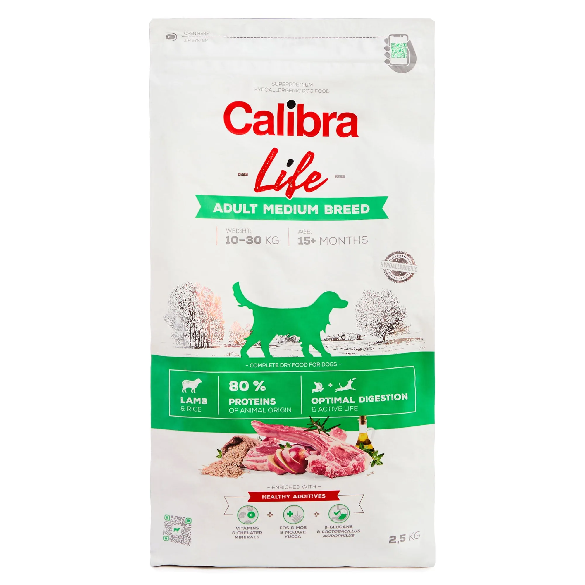Calibra Dog Life Adult Medium Breed Lamb: Feeding Guide