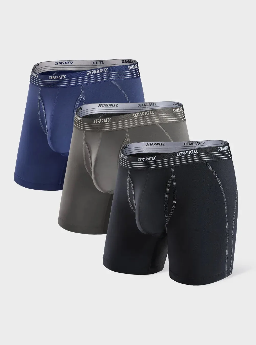 Quick Dry Open Fly Functional Athletic Boxer Briefs 3 Pack