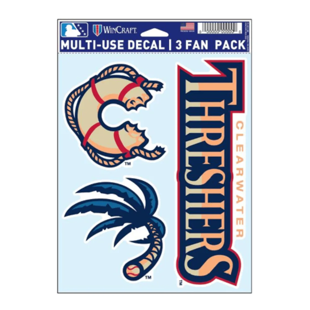 Clearwater Threshers 3 Pack Multi-Use Decals