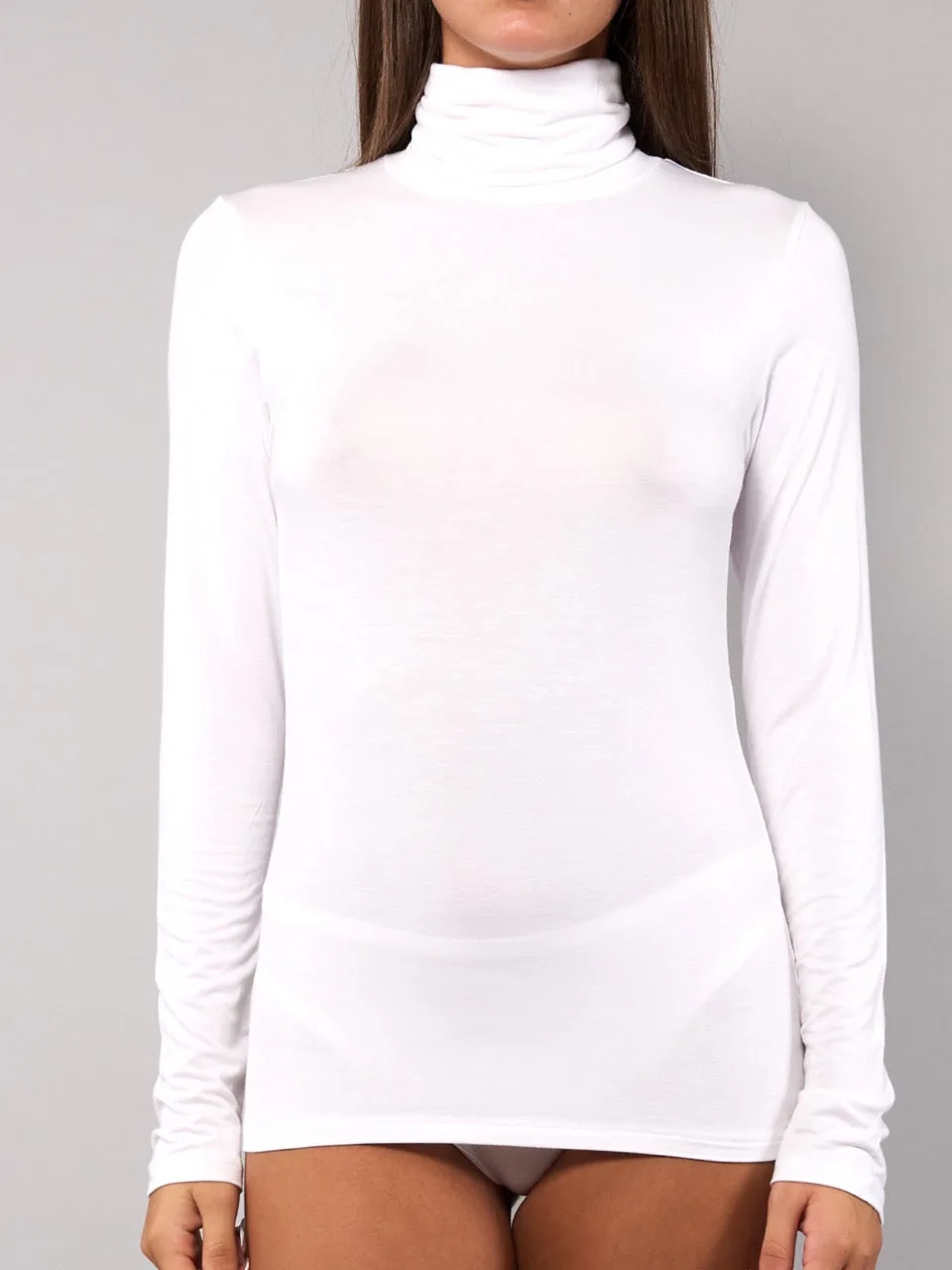 Dolcevita Manica Lunga Collo Alto in Modal - MILK - 6020