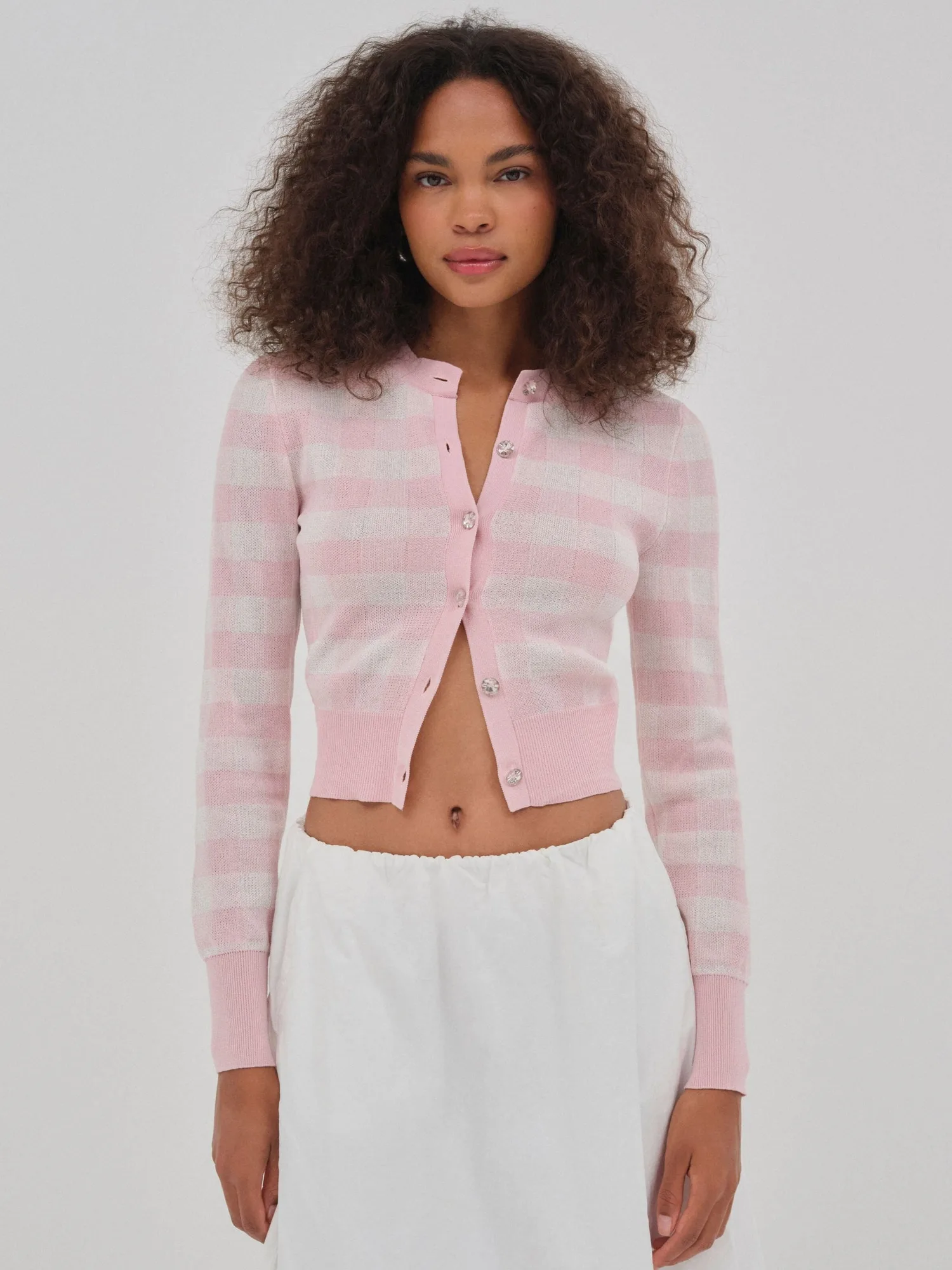 How to Style a Gingham Knit Cardigan for Cozy Evenings