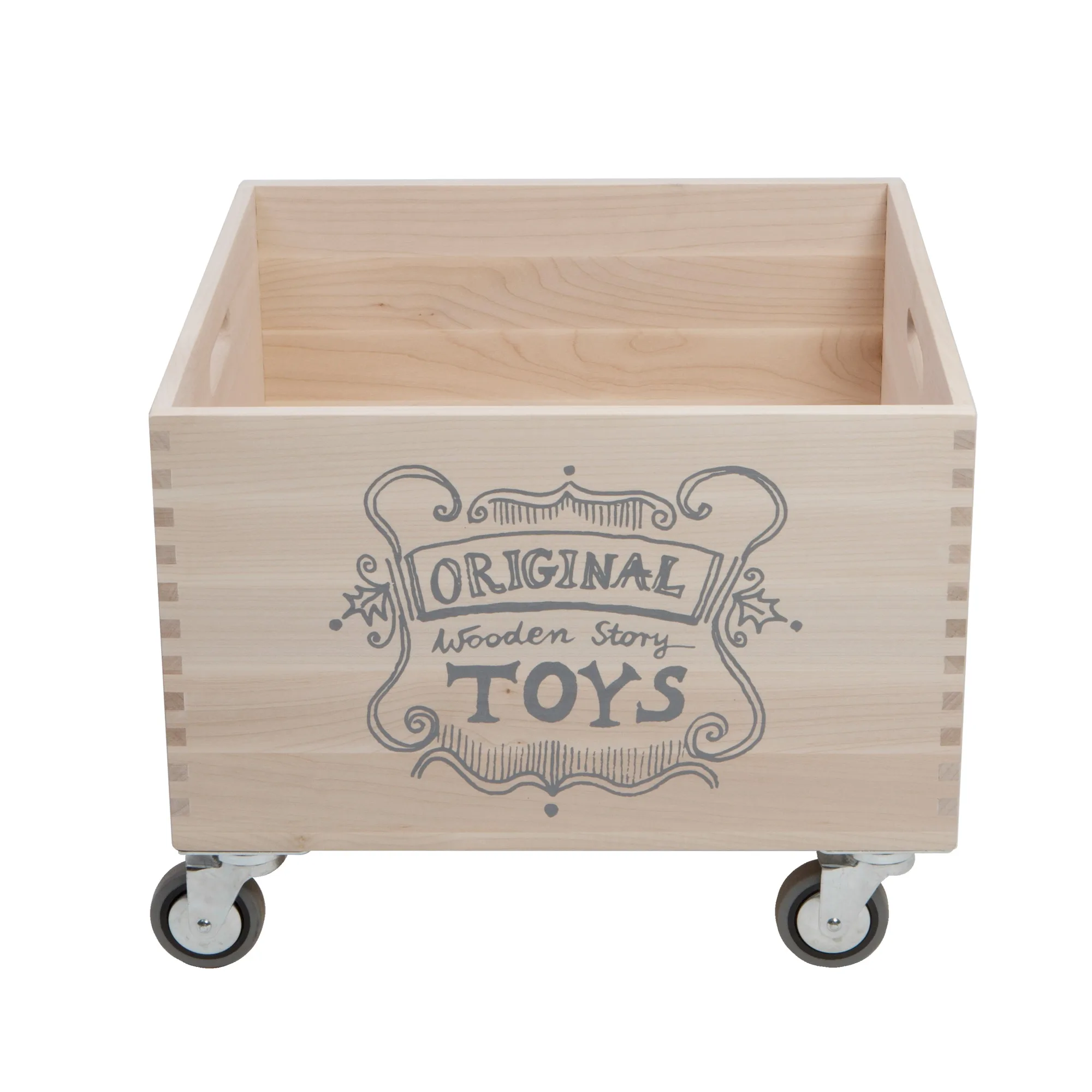 wooden storage crate on wheels - full