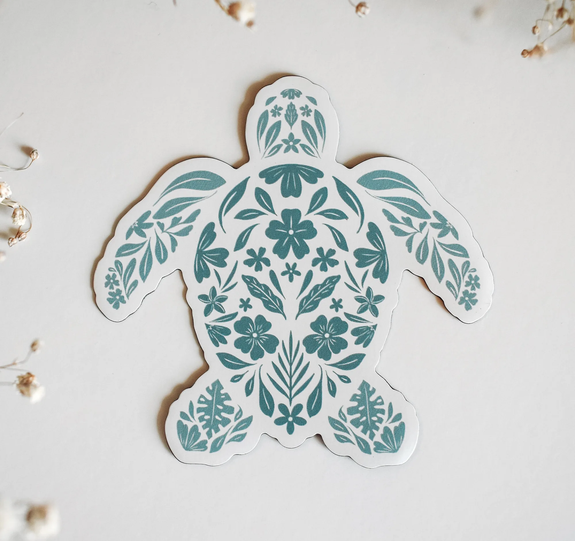 Zeeschildpad Bloemen Magneet