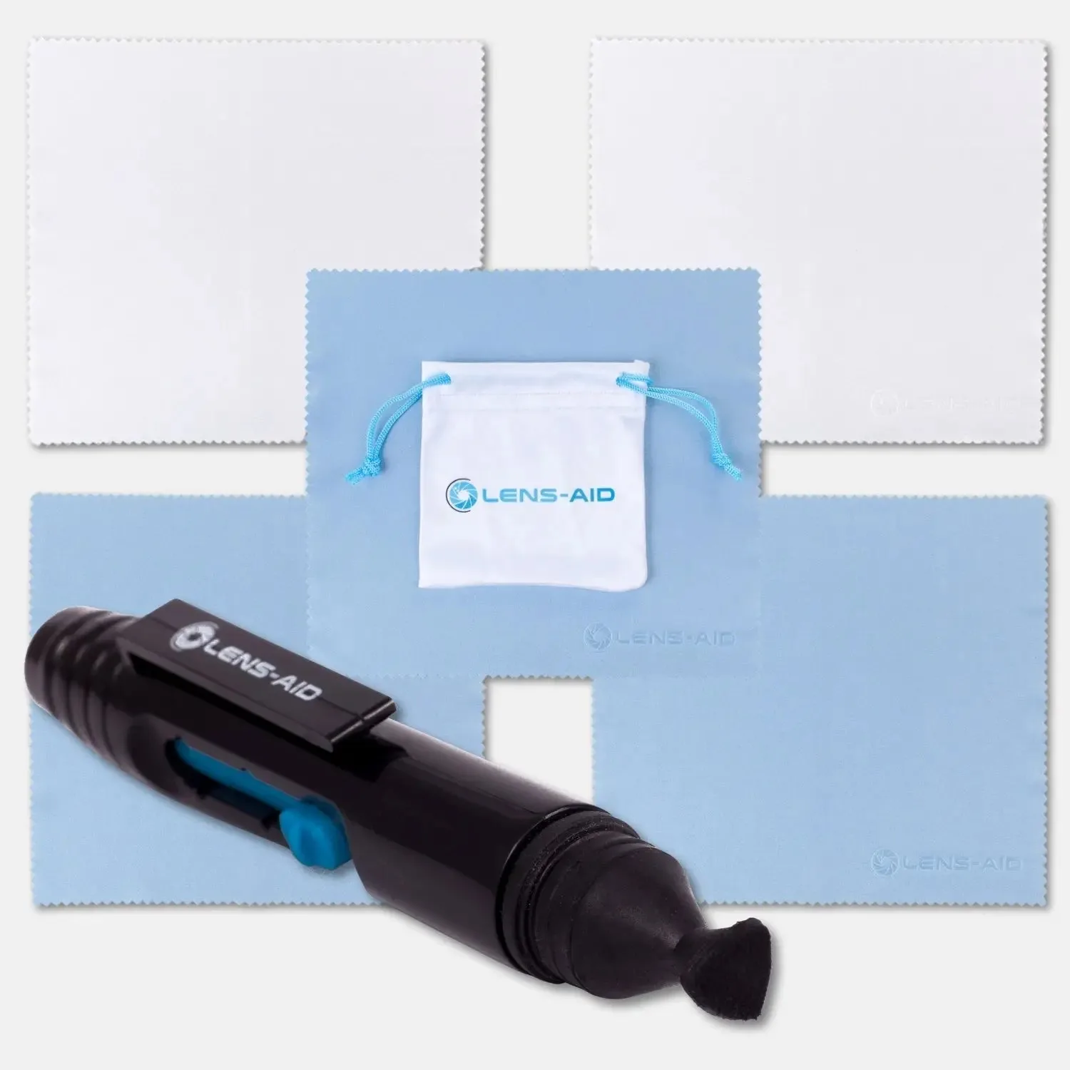 Utiliser un stylo nettoyant pour appareil photo et des chiffons microfibres