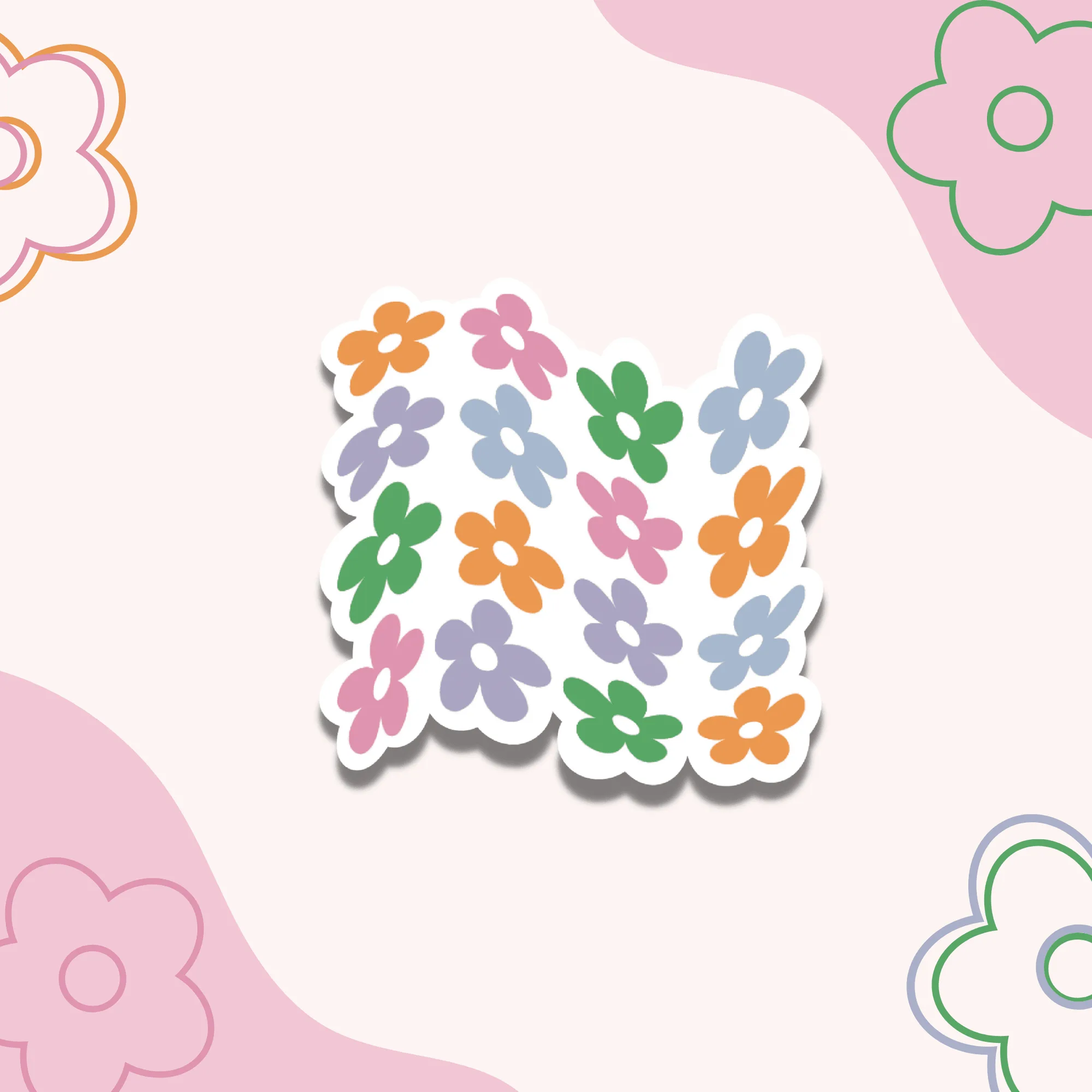 Wavy Flowers Vinyl Sticker: Waterproof Laptop Decal Guide