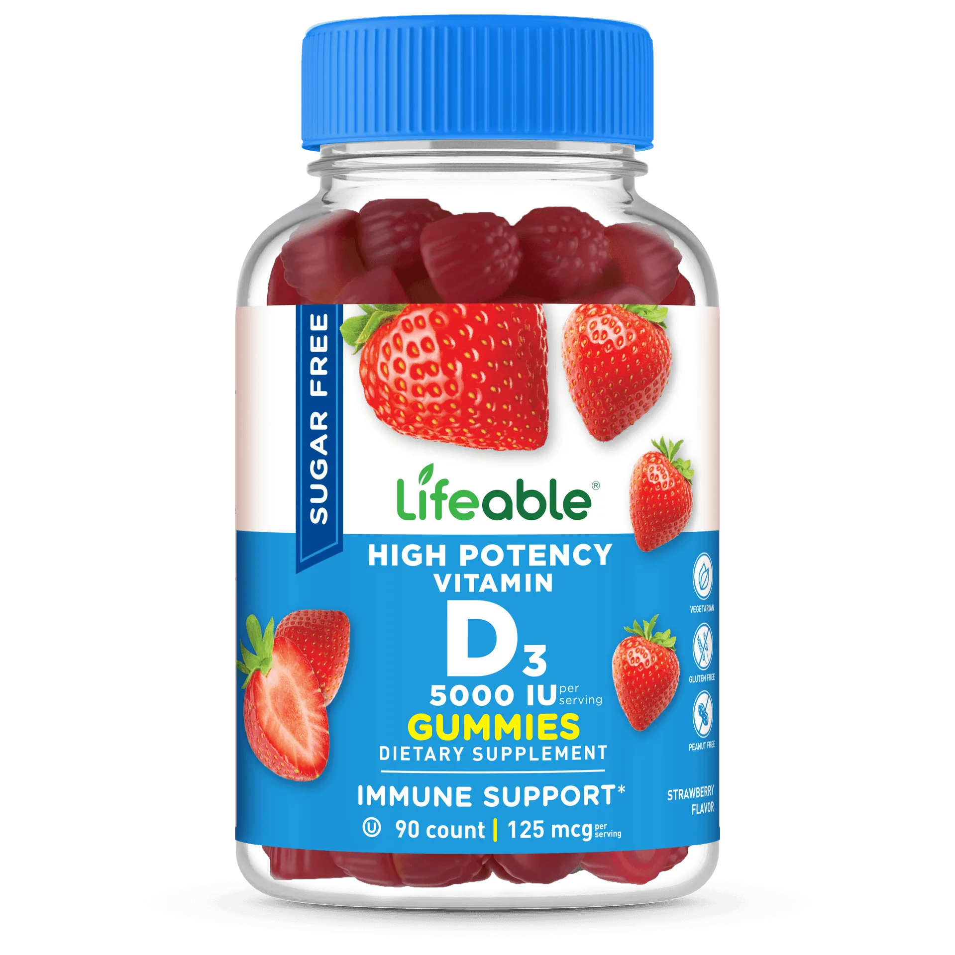 Bezcukerné vitamín D gumové bonbony