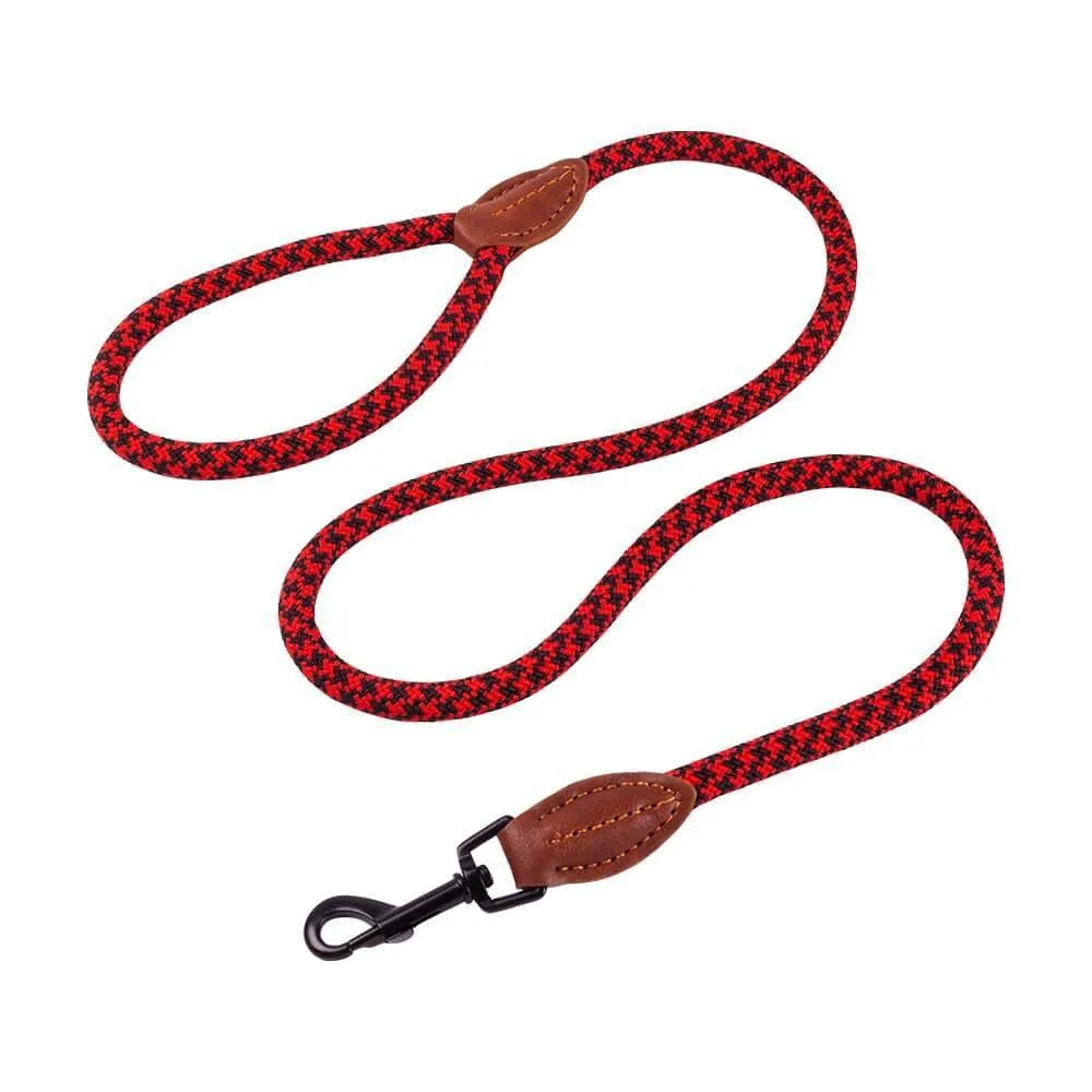 Laisse pour chien en corde AllPetSolutions, noir/rouge, 120 cm