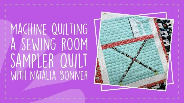Acabamento à máquina de uma colcha sampler de costura
