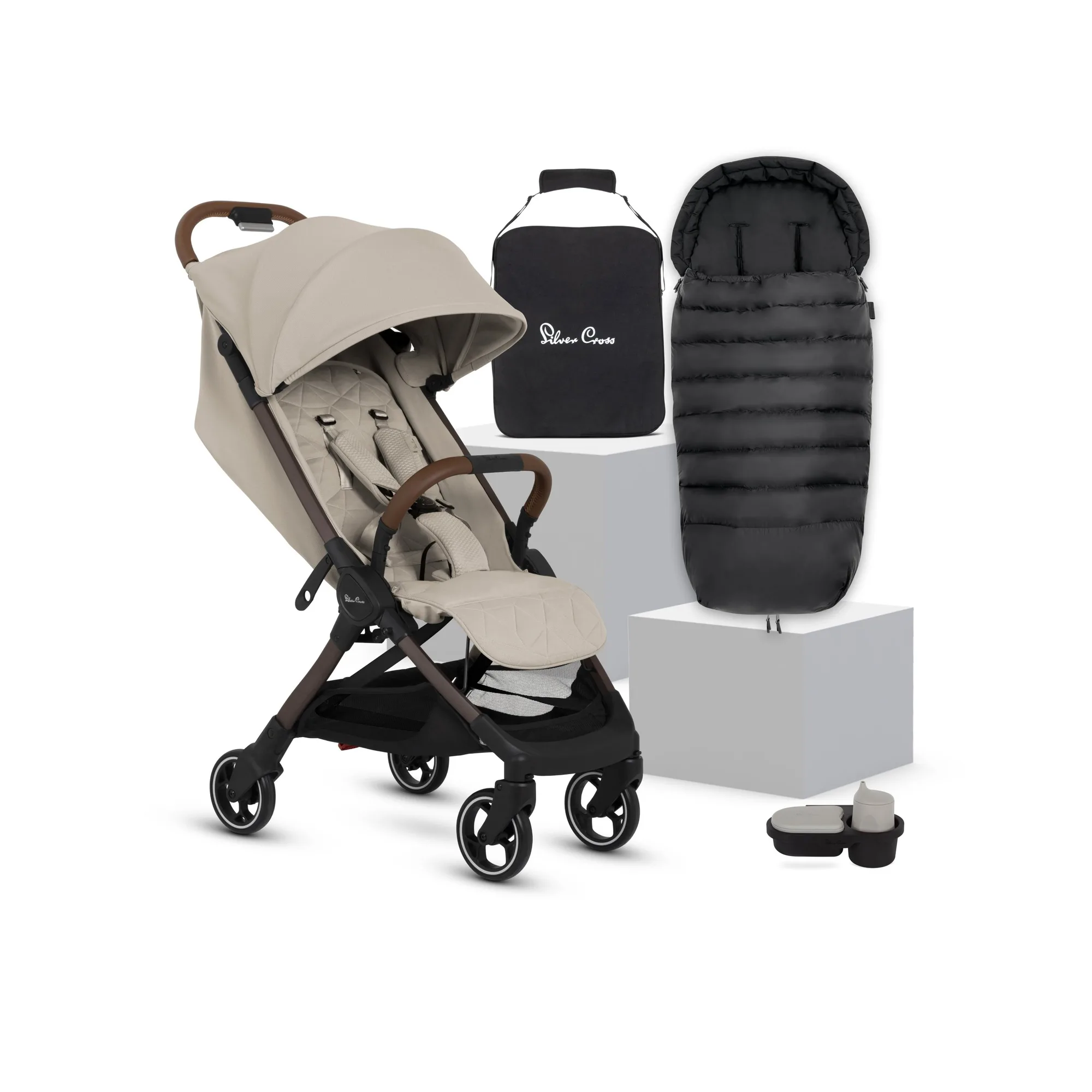 Cochecito Clic 2 Latte: Contenido del pack de 5 piezas