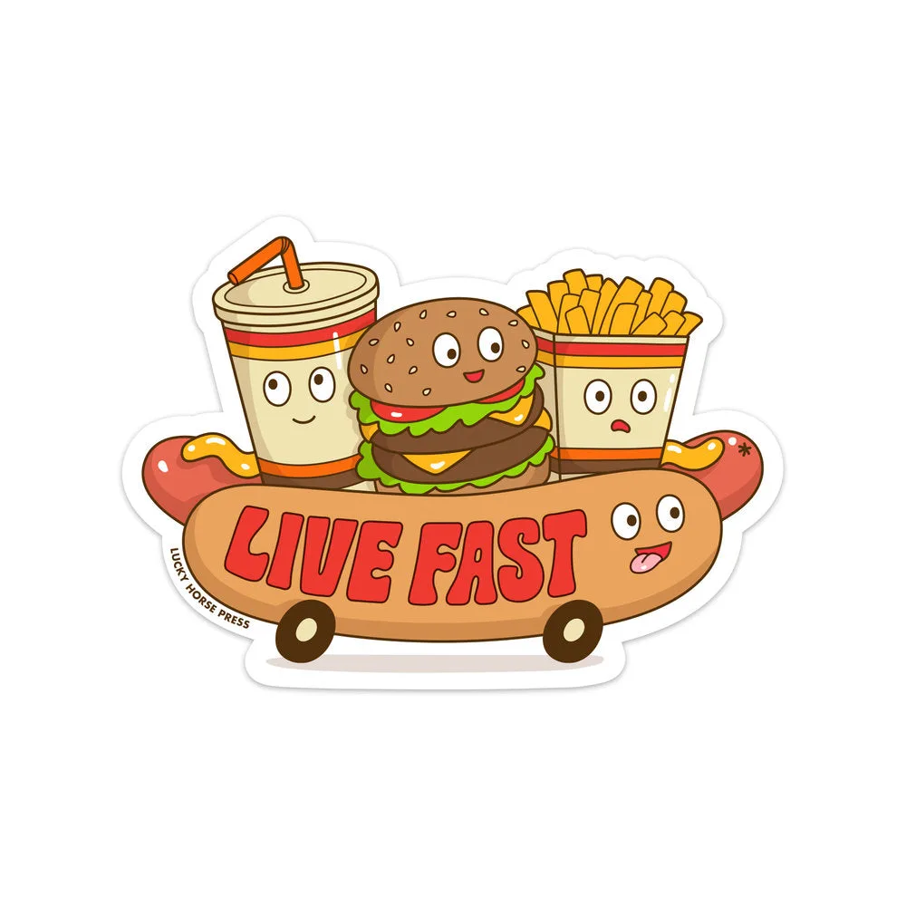 Slow Rider vs. Live Fast sticker voor motor