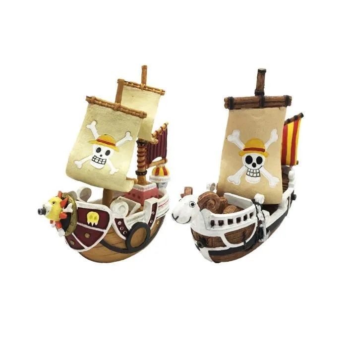 One Piece anime stil pirat sejlende Merry Go skib akvarie dekoration