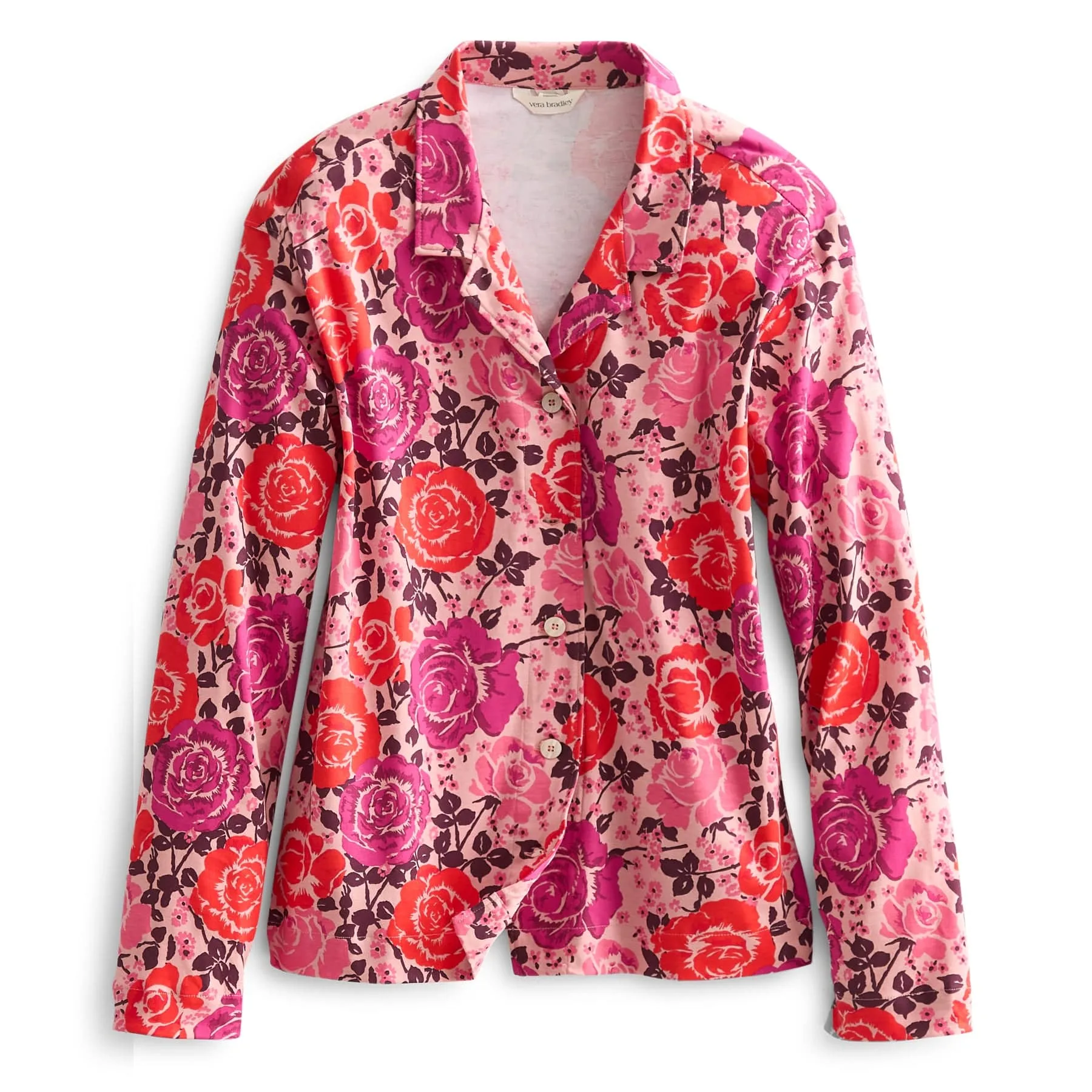 Long-Sleeved Button-Down Pajama Top