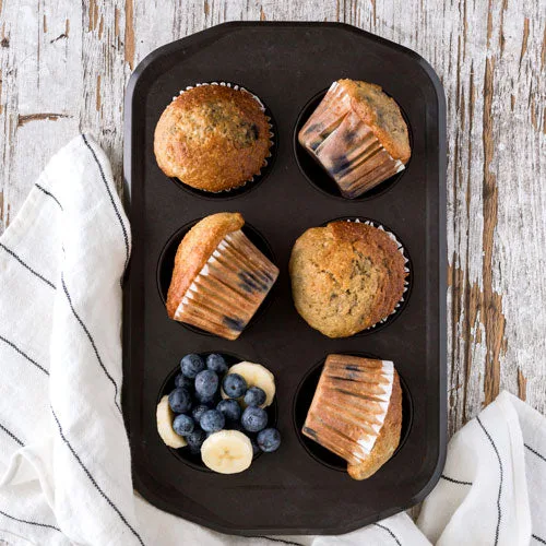 Muffins aux myrtilles et à la banane