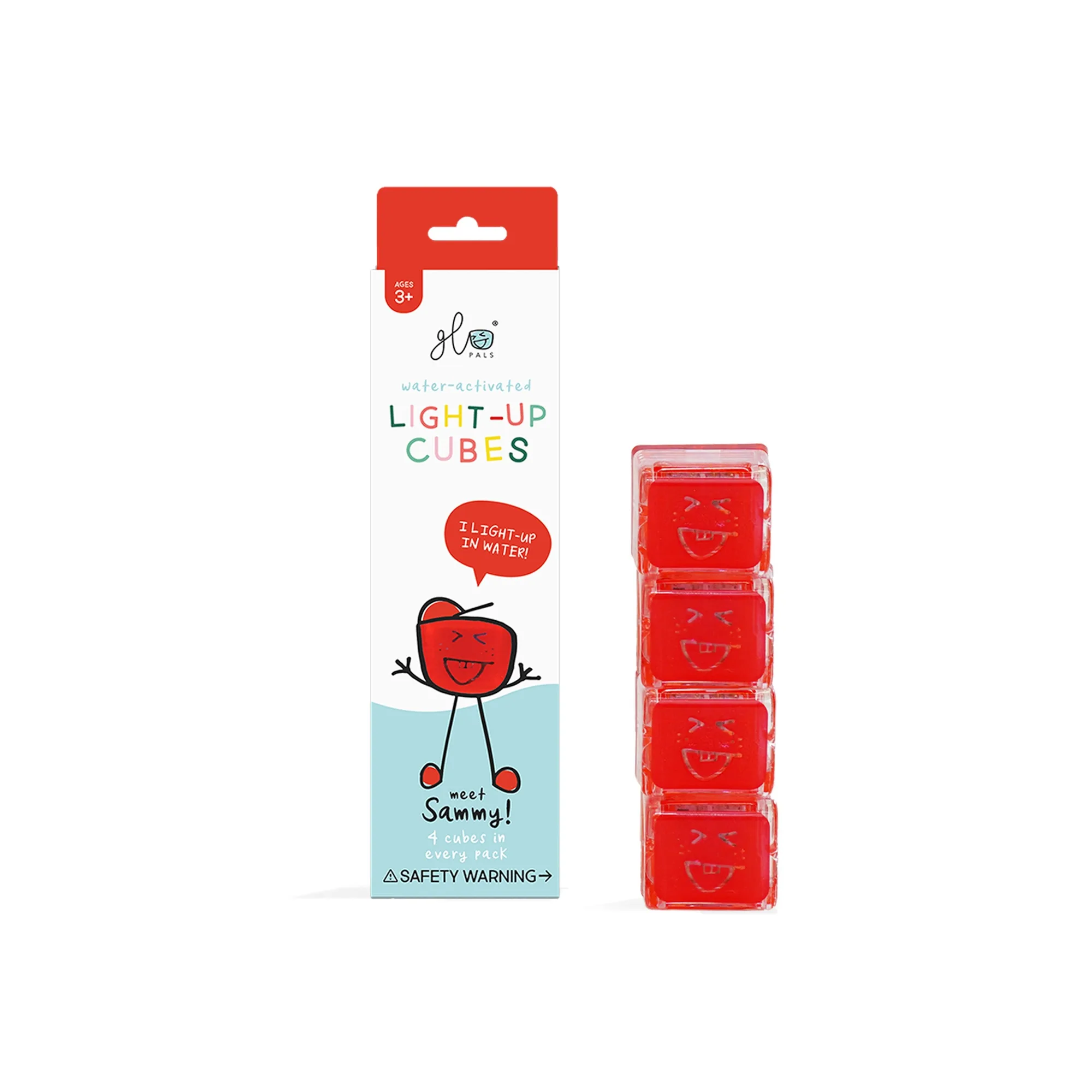 Sammy- Glo Pals 4-Pack Red Light Up Cubes