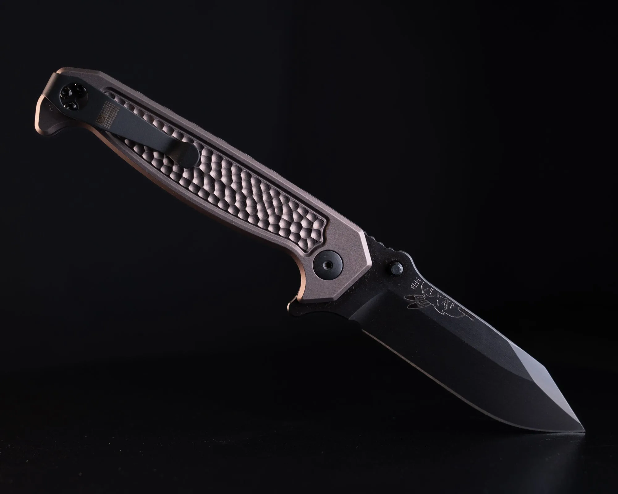 Disaster Folder- Anodized Gray Handle, Black Nitride Blade, Grenade Stippled Grip, Deep Carry Clip