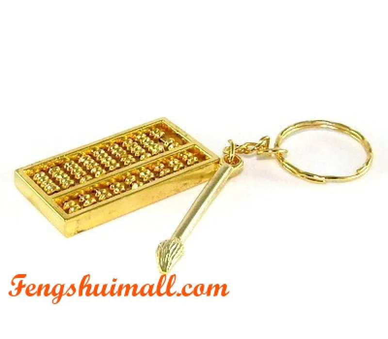 Abacus with Scholastic Calligraphy Brush Keychain