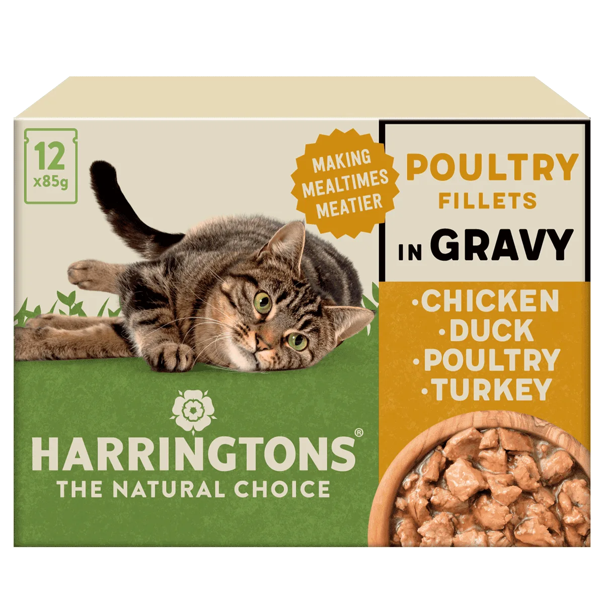 Complete Grain-Free Adult Poultry Selection in Gravy Wet Cat Food Bundle 72x85g