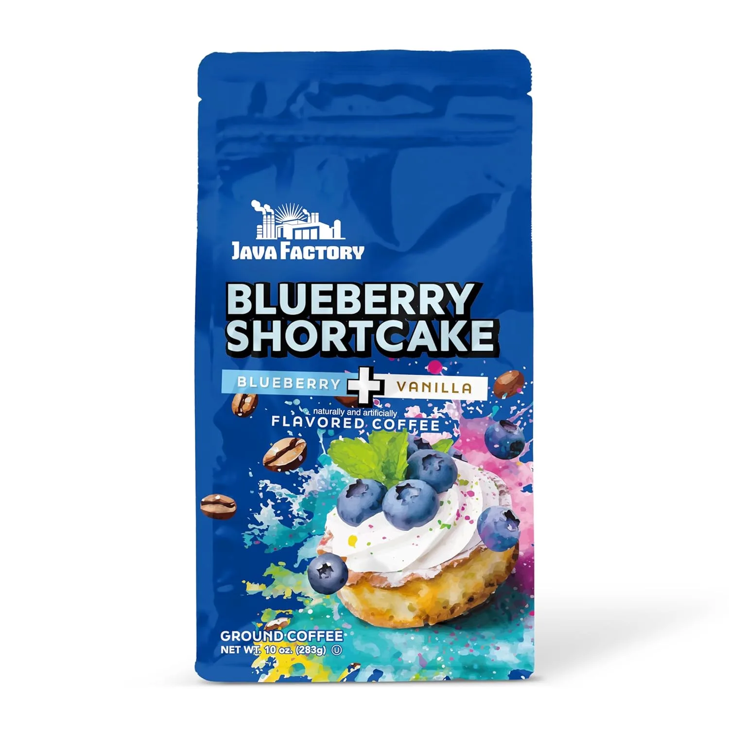 Java Factory Blueberry Shortcake Flavored Ground Coffee - 10 oz