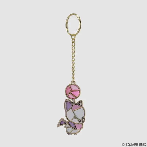 Moogle Stained Glass-style Keychain - Final Fantasy XIV